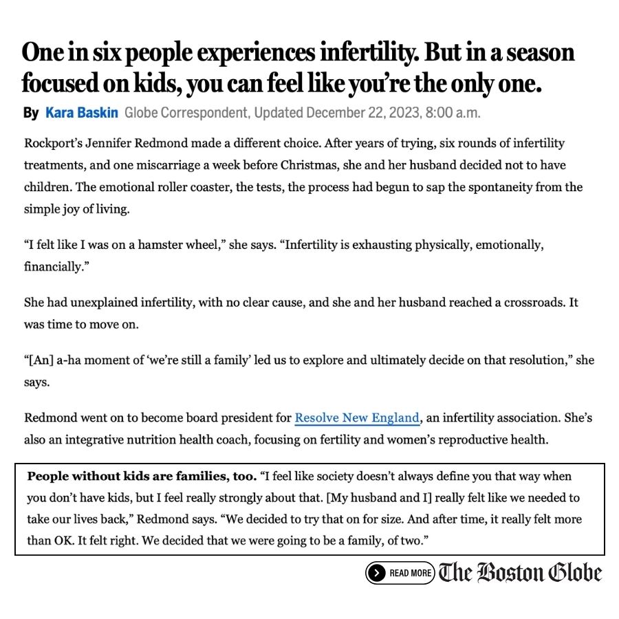 Excerpt from Boston Globe article featuring RNE Board President Jennifer Redmond