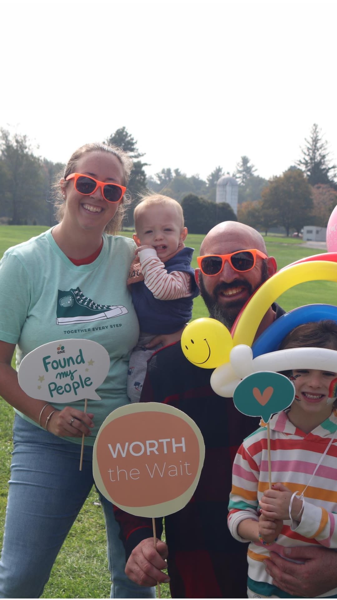 photo of the top fundraiser's family celebrating at this year's Walk
